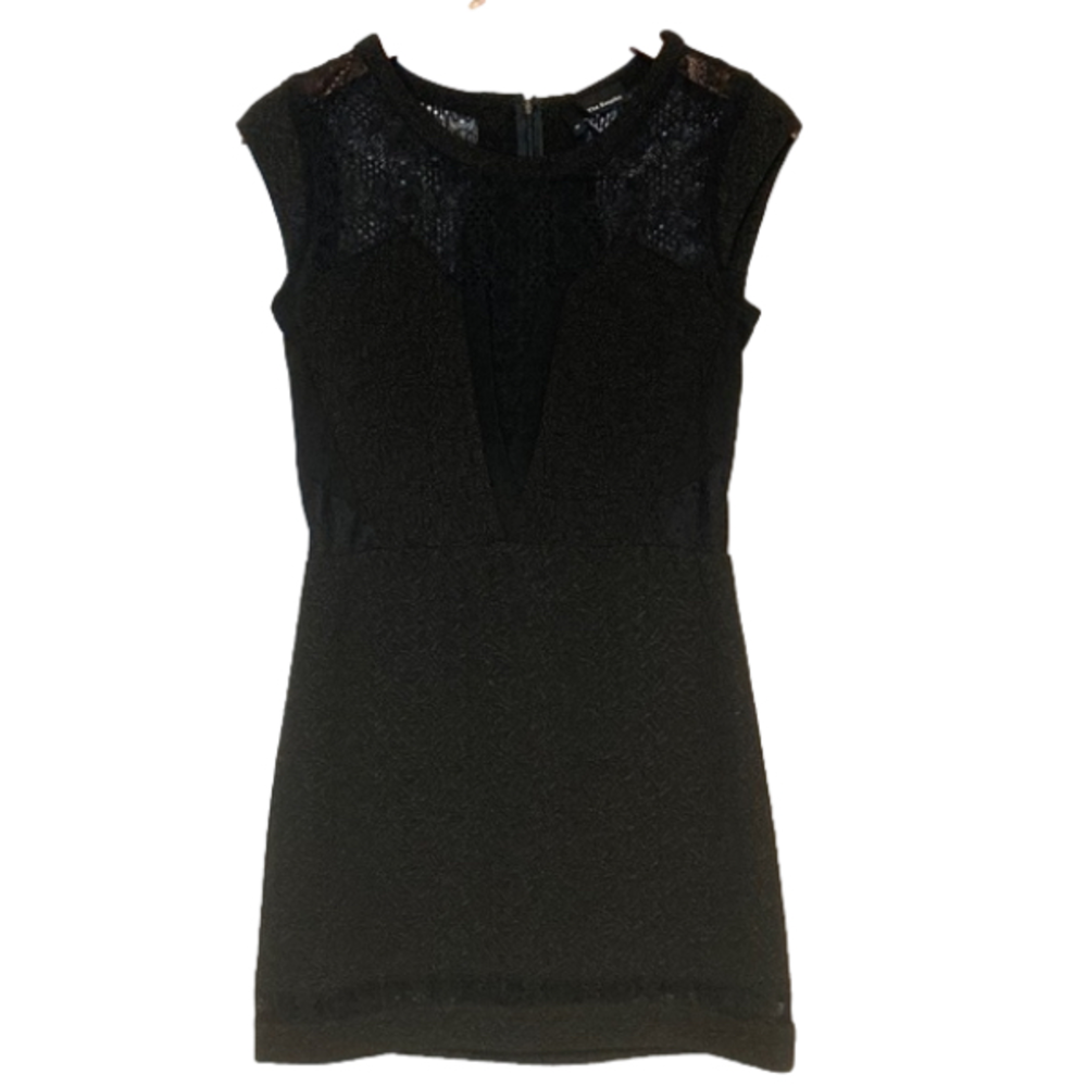 The Kooples Black Crepe And Lace Dress